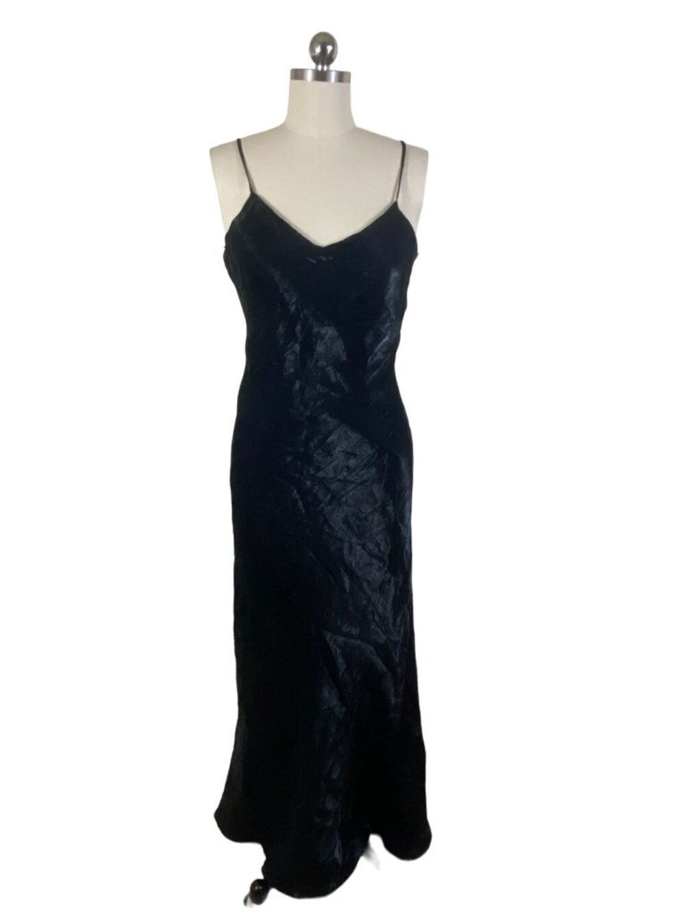 Niki by Niki Lavis VTG Slip Dress Womens 10 Black Rhinestone Witchy Whimsigoth